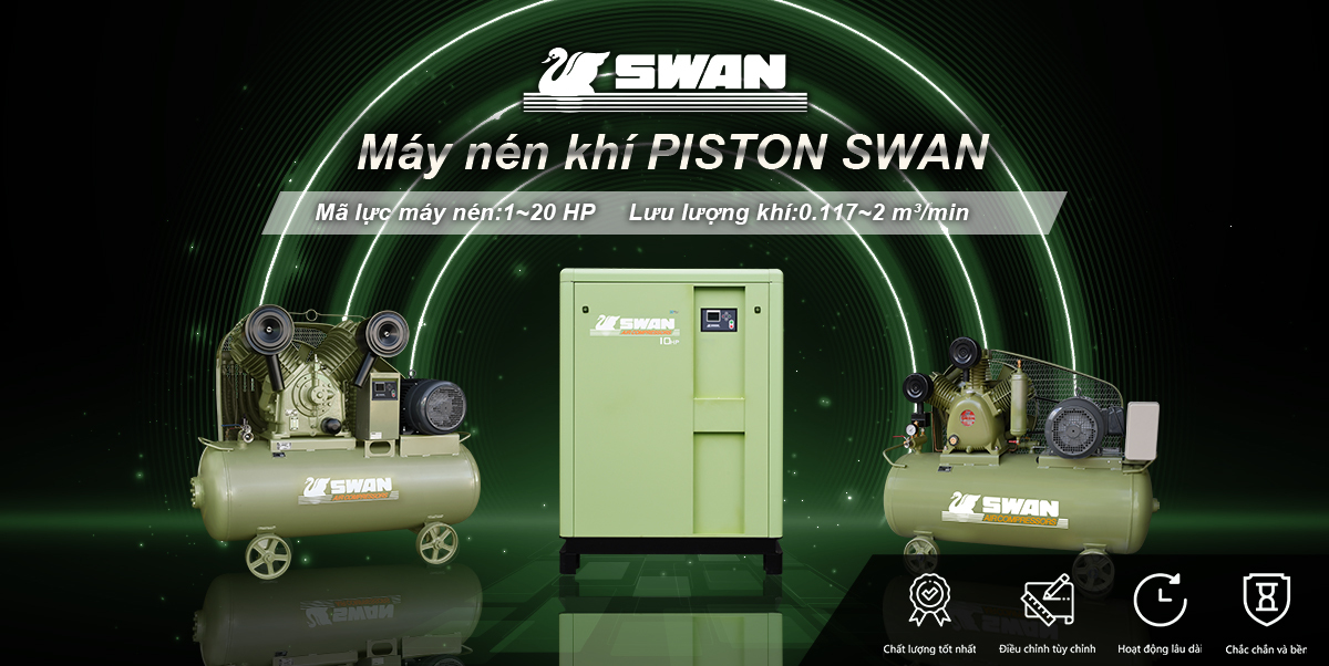 Máy nén khí piston SWAN – Hiệu suất cao, bền bỉ, bảo trì dễ dàng